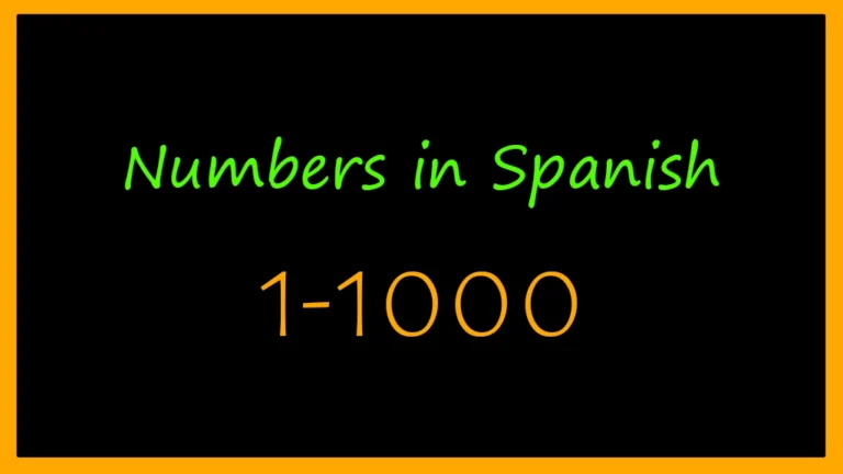 Numbers in Spanish 1 to 1000